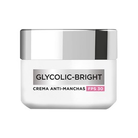 L'Oréal Paris Glycolic Bright Crema de Día Anti Manchas con Protección Solar FPS30, con Ácido Glicólico y Niacinamida, Reduce y Previene Todo Tipo de Manchas, 50 ml.