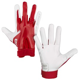 Grip Boost Stealth Dual Color Football Gloves Mens - Adult Sizes (Red/White, Small)