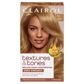 Clairol Textures & Tones Permanent Hair Dye, 7G Luminous Blonde Hair Color, Pack of 1