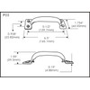 QCAA Door Pull, 6-1/2", Steel, Black Coated, 2 Pack, Made