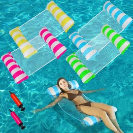 Inflatable Water Hammock Swimming Bed, Pack of 2 4-in-1 Inflatable Pool with Inflatable Hammock