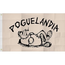 MAGJIUKE Poguelandia Chicken Flag Tapestry - Funny Outer Banks Pogue Life Flag 3x5 Feet,Polyester Banner for College Dorm Room Bedroom Outdoor Parties Decor with Brass Grommets