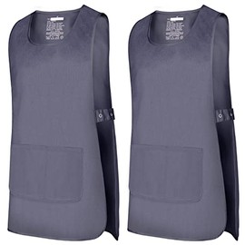 MISEMIYA - Pack of 2 Units - Cleaning Apron Work Unit Clinical Medical Cleaning Veterinary Sanitary Hospital, gray