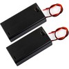 whiteeeen 2pcs 2 AA Battery Box Case with Switch Cover