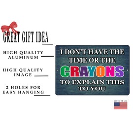 Rogue River Tactical Funny Sarcastic Metal Tin Sign Wall Decor Man Cave Bar (Crayons)