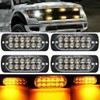 4PCS 12 Strobe LED Amber Hazard Beacon Emergency Flashing Side