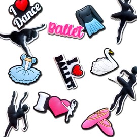 Euphaglaia 12Pcs Ballet Charms for Clog Shoes Decoration, Ballerina Charms Accessories for Women