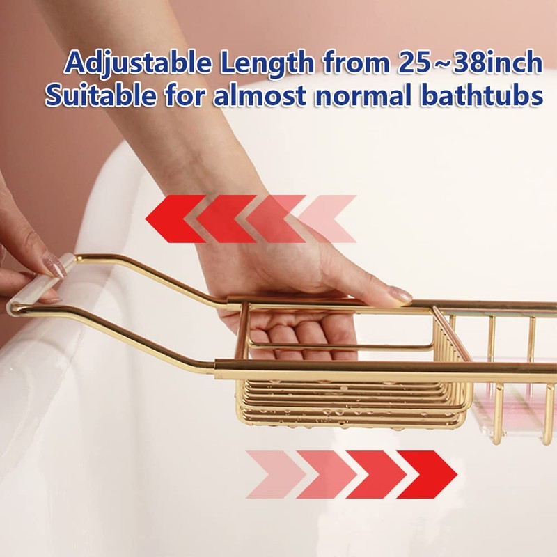 BESTHLS Bathtub Tray Caddy for Luxury Bath Expandable Extra Wide