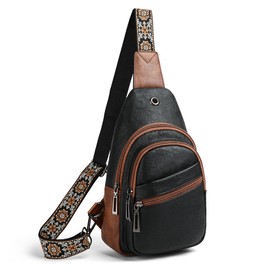 Shrrie Sling Bag Crossbody Bag for Women Vegan Leather Fanny Pack Women Small Travel Purse Chest Waist Bag For Daily Use