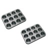 CRAVIING Pack of 2 Muffin Tray 12 Cup Muffin Pan,