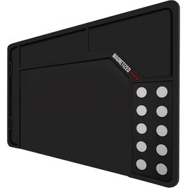 Cleaning Mat with Magnetic Dots – Wall-Mountable，Large (35.5”x11.9”), Large-Gray Cloth - Color: Large- black