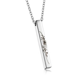 Jaohi Kette mit Gravur Personalisierte mit 3D Vertikalem Balken Bar mit Namen für Herren Damen,Personalisierte Schmuck Weihnachten Geschenk für Familie, Freund, Freundin