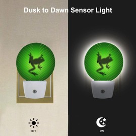 EKOBLA Tree Frog LED Night Light Leaf Vein Night Lamp Home Auto Sensor LED Dusk to Dawn Light for Bedroom Bathroom Kitchen Corridor