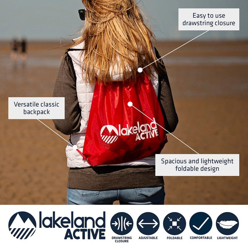 Lakeland Active Penrith Drawstring Gym Bag - Red