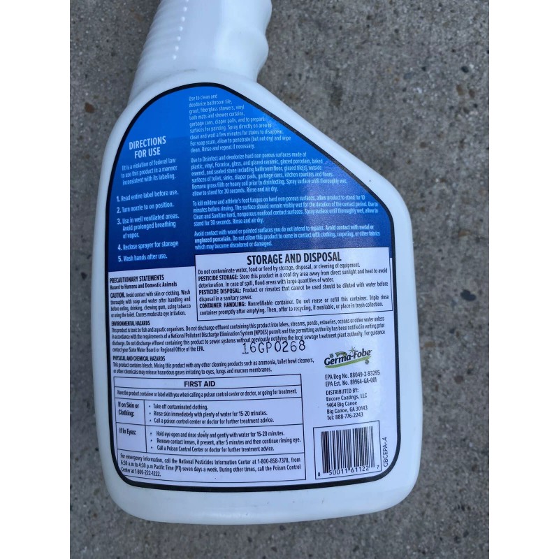 Germa Fobe Lot Of 2 Bottles Germa-Fobe 32 oz Disinfecting