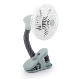 O2COOL 4 Inch Clip On Stroller Fan, Portable Battery Operated for Outdoor, Car Seat and Baby Crib. Flexible Neck and Adjustable Head for Multi-directional Cooling (Grey)