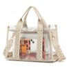 FAIME Clear Tote Bag for Women Stadium Approved,Woven Crossbody Handbag