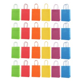 VINGVO Bolsas para Regalo, Bolsas De Papel Kraft, Bolsa de Papel Colorida, 24 Piezas de Papel Kraft Bolsas de Reutilizables Bolsas Papel Kraft Bolsas De para Navidad