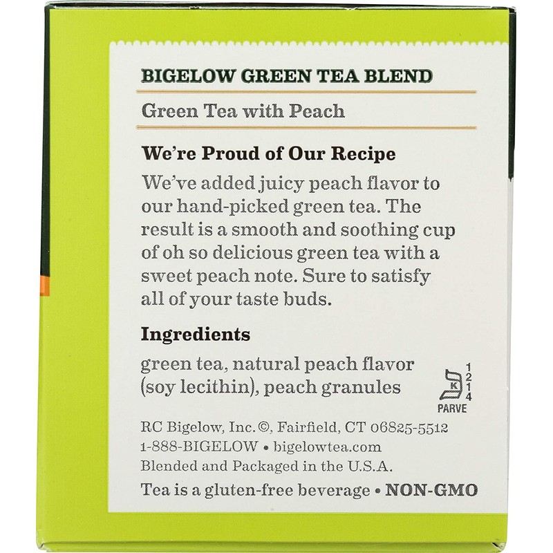 Bigelow Green Tea w/ Peach Tea Bags, 20 ct