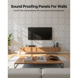 Woovio 12 Pack Soundproof Wall Panels, Self-Adhesive Acoustic Panels, 12"X12"X0.4" Sound Proof Foam Panels for Walls, Door, Ceiling, Home Office Recoding Studio Gray