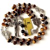 elegantmedical Catholic Nice Saint St. Benedict Tiger Eye Beads Gift