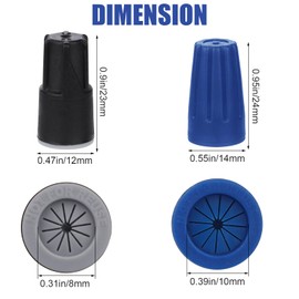 60PCS Waterproof Wire Nuts, Electrical Wire Nut Connectors Compatible with 12-22AWG Wire Caps Twist Nuts Caps Wire Connectors for Outdoor Lighting Garden Irrigation Outdoor Audio (Blue; Black)