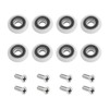 8-Pack Shower Door Rollers with M5 Screw - White Curved