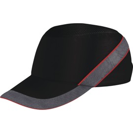 Deltaplus Coltainosh Baseball Style Bump Cap, Black/Red, Adjustable Size, Short Peak