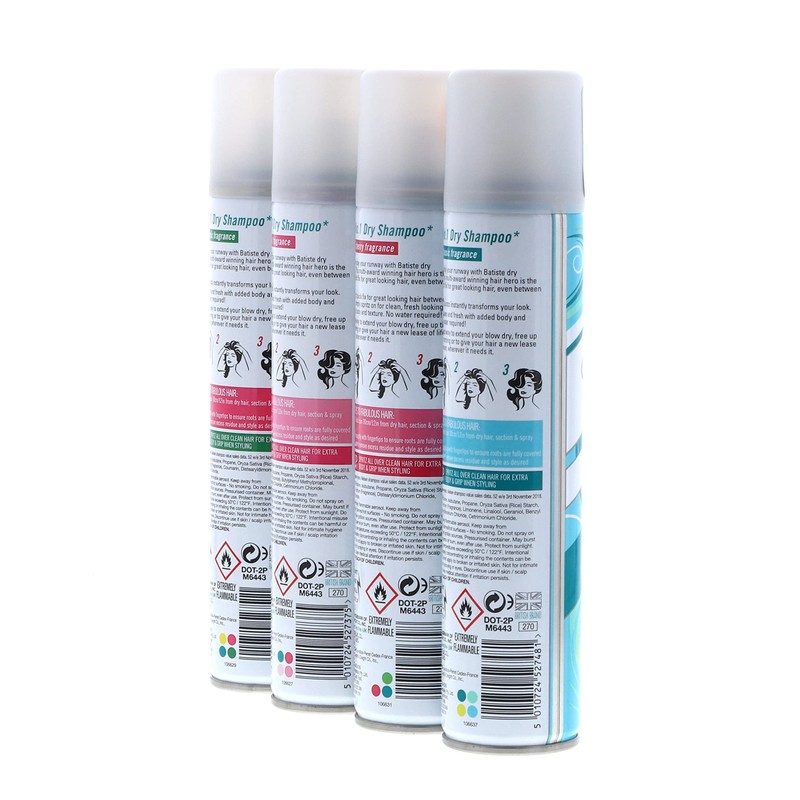 Batiste Dry Shampoo Original, Cherry, Blush, Tropical (4 pack) 6.73