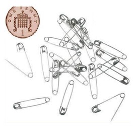 100 Small Tiny Metal Steel Mini Safety Pins 2cm 20mm Silver