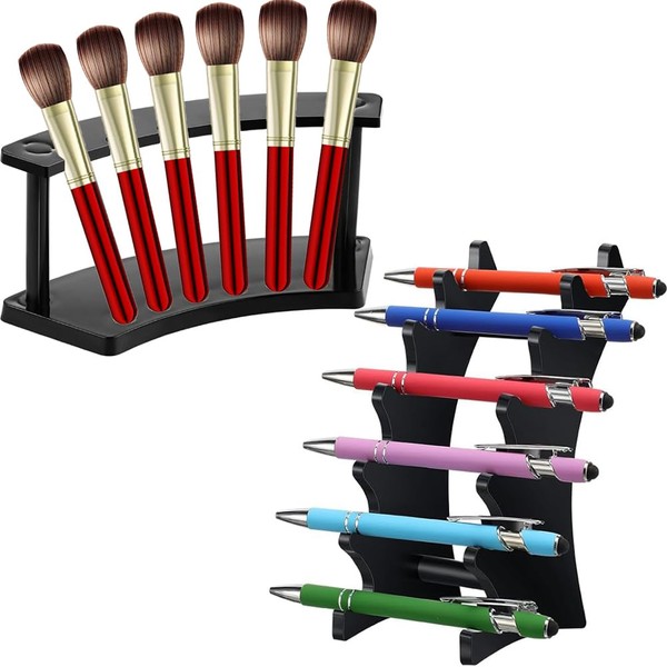 Anberky 2 Pieces Plastic Pen Holder Stand, 6-Slots 2 Kinds