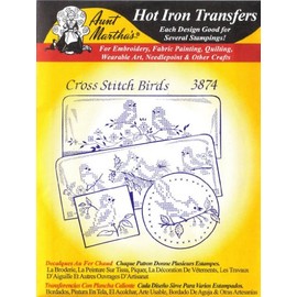 Cross Stitch Birds Aunt Martha's Hot Iron Embroidery Transfer