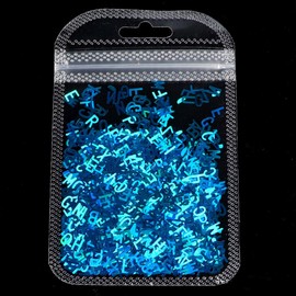 BELTI 5 Colors Alphabet Holographic Laser- Letters Chunky Glitter Epoxy Resin Festival Chunky Letters Mixed Sequins 2g Per
