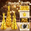 Soaoo 5 Pcs Mercury Glass Christmas Tree with LED Lights