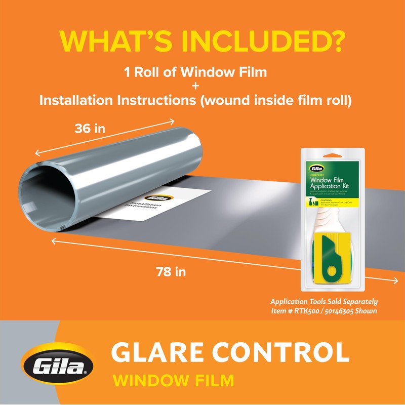 Gila CS78 Glare Control Smoke FIlm-36 x6.5' Window Film, 36"