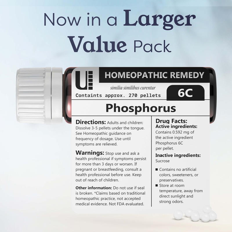Phosphorus 6C Homeopathic Remedy, 270 Pellets