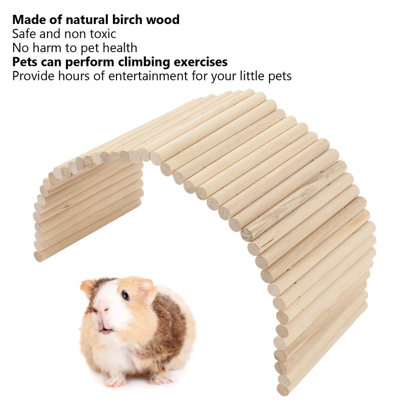 Pet Hideout Bridge Wooden Safe Bendable Small Pet Climbing Tunnel