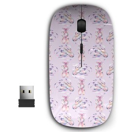 2.4G Ergonomic Portable USB Wireless Mouse for PC, Laptop, Computer, Notebook with Nano Receiver ( Watercolor Pointe Shoes )