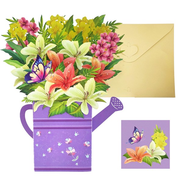 EVBEA Mothers Day Card Paper Flower Pop Up Cards with