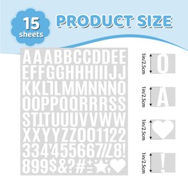 1470Pcs Letter Stickers Alphabet Stickers 15 Sheets Vinyl Small Mailbox Numbers 1 Inch Self Adhesive,Stick on Letters for Scrapbook Water Bottles Mailbox Cup Craft Sign Classroom Address Number White