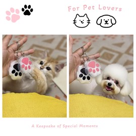 Pet Hair Keepsake Keychain – 2PCS Clear Resin Fur Holder for Dog & Cat, Memorial Gift for Pet Loss or Daily Fur Collection
