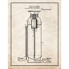 Portable Fire-extinguisher Patent Print Old Look with Border (16" x 20") M10200