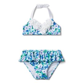 Janie and Jack Girls' Floral Two Piece Swimsuit (Toddler/Little Big Kids), Multicolor