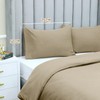 Imperial Rooms Single Duvet Cover Set Brushed Microfiber Plain Beige
