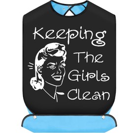 BWWKTOP Keeping Clean Adult Bibs With Crumb Catcher Adjustable Dining Clothing Protectors For Adults Elderly Women (Keeping The)