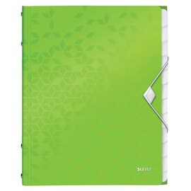 Leitz A4 file for up to 200 sheets, 6 compartments with tabs for organising the contents, elastic closure