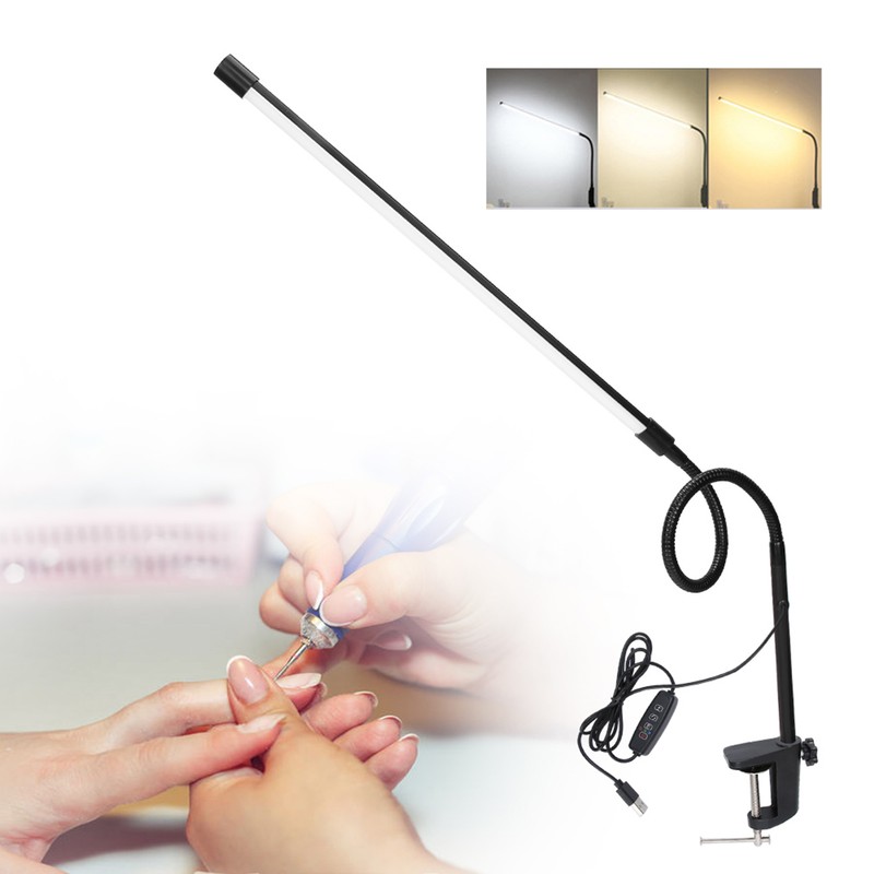Long Arm Flexible LED ClipOn Beauty Tattoo Lamp Dimmable Nail