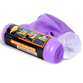 Premium Car Drying Towel, Super Absorbent 26"x17" Large Chamois Cloth Shammy Towel for Vehicle, Reusable Chamois Shammy Towel for Car, Bathroom, Dust Remove, No Spots/Streak/Scratch, Purple