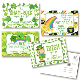 Lucky Charms & Shamrocks St. Patrick's Day Blank Postcards To Send To Friends & Family, 4"x6" Fill In Notecards (4 Different Designs) by AmandaCreation (20)