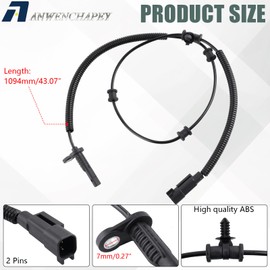 ANWENCHAPEY Front & Rear ABS Wheel Speed Sensor Compatible with Ram 1500 2013-2018, Ram 1500 Classic 2019 V6 3.0L 3.6L 3.7L, V8 4.7L 5.7L Engine, Replace# 68053861AC,68053861AB 2PCS
